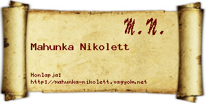 Mahunka Nikolett névjegykártya