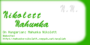 nikolett mahunka business card